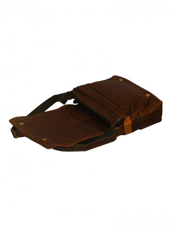 Genuine Leather Designer Crossbody Bag Dark Brown