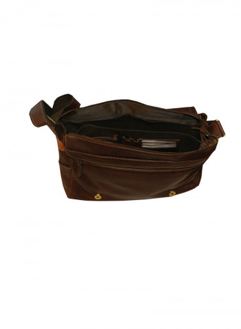 Genuine Leather Designer Crossbody Bag Dark Brown