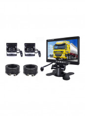 F0505 7 inch HD Car Dual Camera Rearview Mirror Monitor With Cable