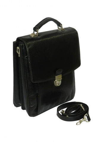 Genuine Leather Designer Crossbody Bag Black
