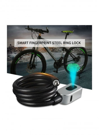 Intelligent Fingerprint Bicycle Anti-Theft Lock Black/Silver 19.5x15x5.7centimeter