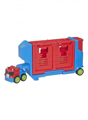 Transformers Rescue Bots Academy Flip Racers Optimus Prime Launcher Trailer 7.62 x 30.48cm