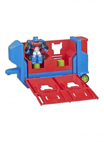 Transformers Rescue Bots Academy Flip Racers Optimus Prime Launcher Trailer 7.62 x 30.48cm