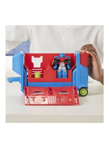 Transformers Rescue Bots Academy Flip Racers Optimus Prime Launcher Trailer 7.62 x 30.48cm
