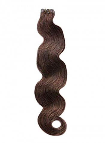 20-Piece Curly Hair Extensions Set Dark Brown 2 24inch
