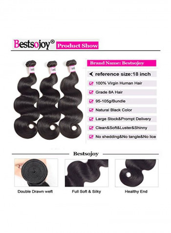 Pack Of 3 Long Curly And Wavy Hair Wig Black