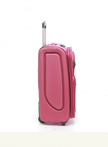 4-Piece Soft Trolley Luggage Bags Set Burgundy