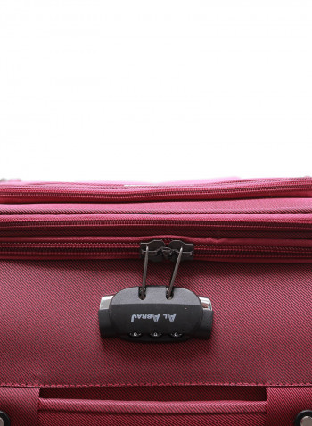 4-Piece Soft Trolley Luggage Bags Set Burgundy