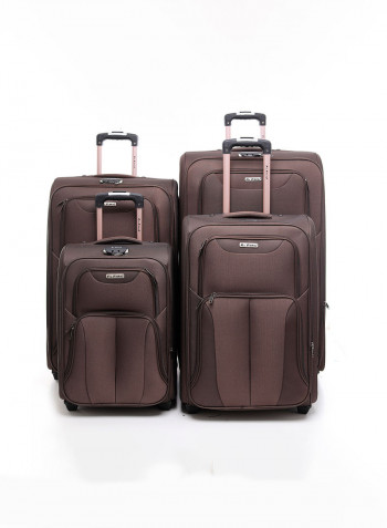 4-Piece Soft Trolley Luggage Bags Set Coffee