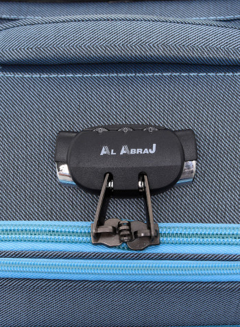 4-Piece Soft Trolley Luggage Bags Set Sky Blue