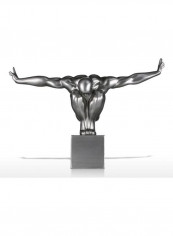Diver Fiberglass Sculpture For Home Decoration Silver