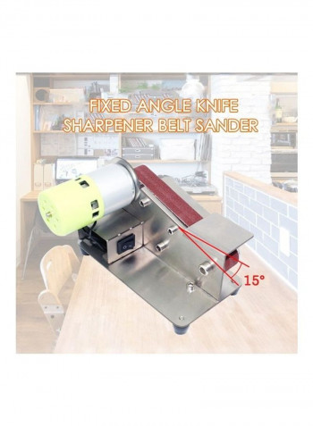 Fixed Angle Knife Sharpener Belt Sander Set Silver/Brown/Green