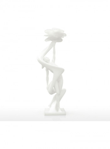 3D Printed Sculpture  Woman with Flower White