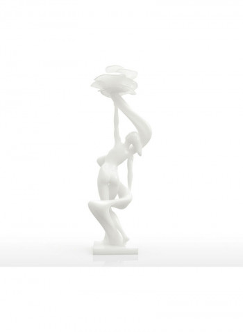 3D Printed Sculpture  Woman with Flower White
