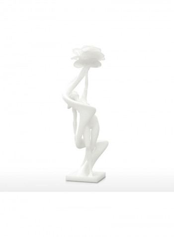 3D Printed Sculpture  Woman with Flower White