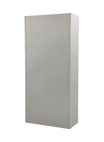 4-Door Cabinet With 2 Lockable Drawers Grey 90x185x40centimeter