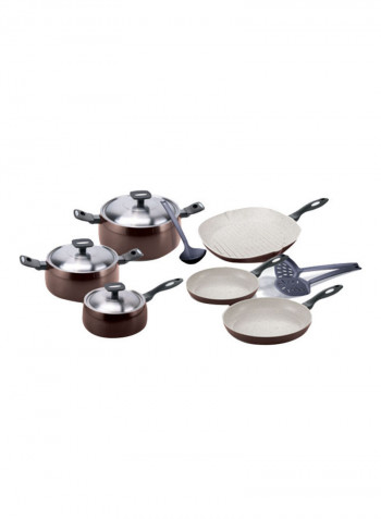 12-Piece Cookware Set Brown Standardcentimeter