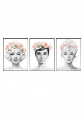 3-Piece Fashion Salon Poster Frame Set Multicolor 50 x 40centimeter