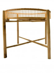 Large Bamboo Side Table Brown Natural 70 x 70 x 52cm