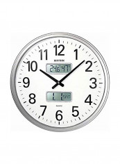 Round Shape Wall Clock Silver/White/Black 50 x 4.5centimeter