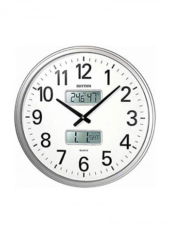 Round Shape Wall Clock Silver/White/Black 50 x 4.5centimeter