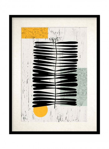 3-Piece Decorative Poster With Frame Set Grey/Yellow/Black 3x (50x40)cm