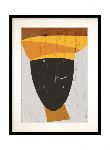 3-Piece Decorative Poster With Frame Set Grey/Yellow/Black 3x (50x40)cm