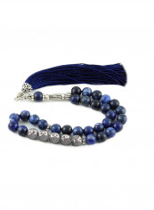 Onyx Prayer Beads with Sterling Silver Components