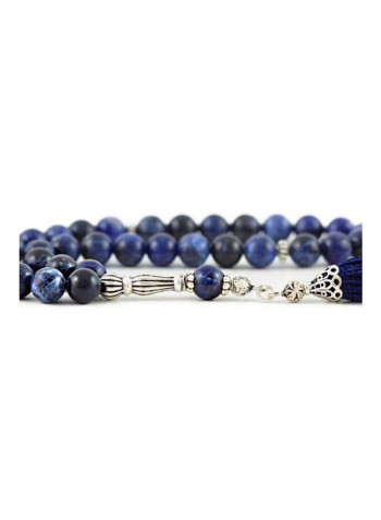 Onyx Prayer Beads with Sterling Silver Components