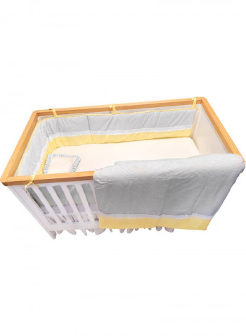 6-Piece Bedding Set Cotton Grey/White 70 x 140cm