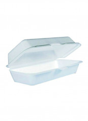 500-Piece Hot Dog Foam Hinged Container White 15.6x14.9x16.1inch
