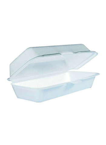 500-Piece Hot Dog Foam Hinged Container White 15.6x14.9x16.1inch
