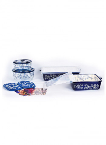 7-Piece Floral Lace All-In-One Bakers Bundle blue