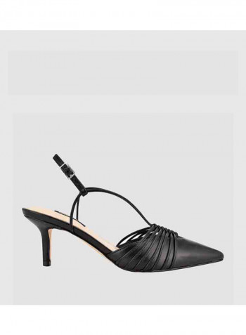 Syn Sling Back Mid Heelsed Sandals Black