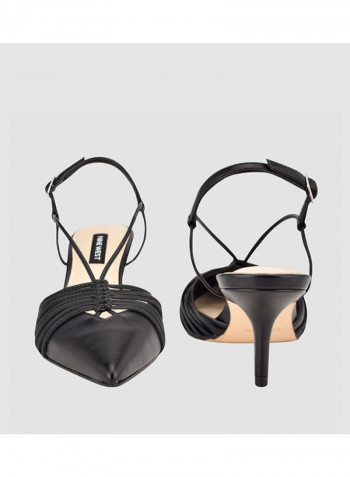 Syn Sling Back Mid Heelsed Sandals Black