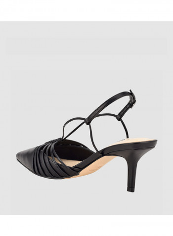 Syn Sling Back Mid Heelsed Sandals Black