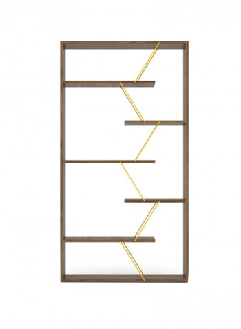 Tars Modern Bookshelf Brown/Gold 84x157x24cm