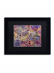 Glasgow Street Map II Framed Wall Art Multicolour 11 x 14inch