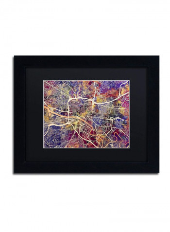 Glasgow Street Map II Framed Wall Art Multicolour 11 x 14inch