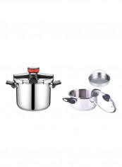 4-Piece Stainless Steel Cookware Cookware Set Silver/Black