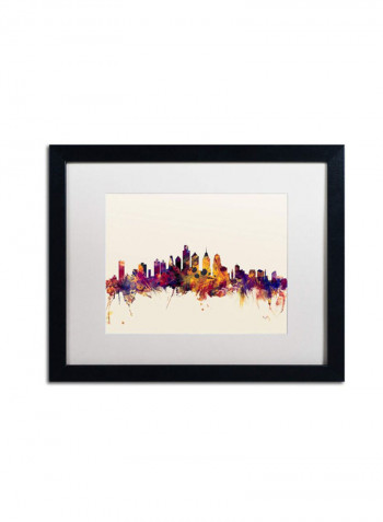 Philadelphia Pennsylvania Skyline Artwork Framed Wall Art multicolour 11 x 14inch