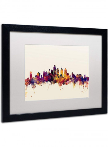Philadelphia Pennsylvania Skyline Artwork Framed Wall Art multicolour 11 x 14inch