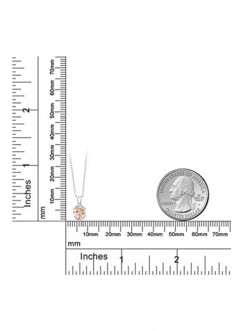 925 Sterling Silver 0.65 Ct Morganite Studded Pendant Necklace