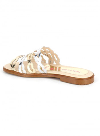Paola Slip-On Flat Sandals Gold/Silver
