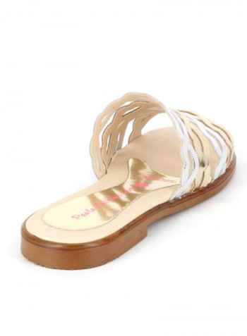 Paola Slip-On Flat Sandals Gold/Silver