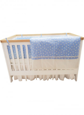 6-Piece Bedding Set Cotton Blue/White 70 x 140cm