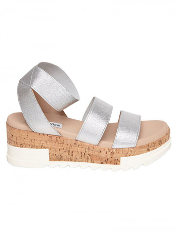Bandi Ankle Strap Casual Sandals Silver/Beige