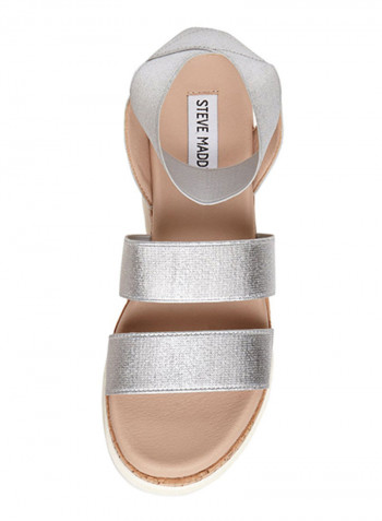 Bandi Ankle Strap Casual Sandals Silver/Beige