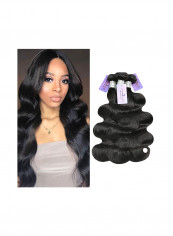 Brazilian Body Wave Virgin Human Hair Extension Black 8/10/12inch