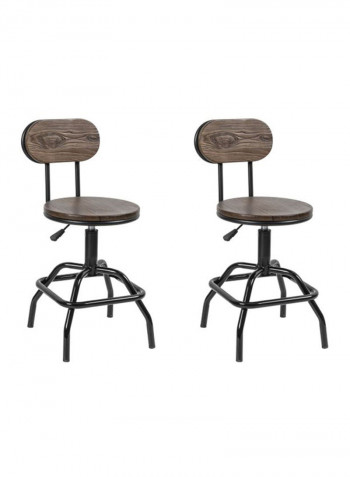 2-Piece Height Adjustable Chair Set Brown/Black